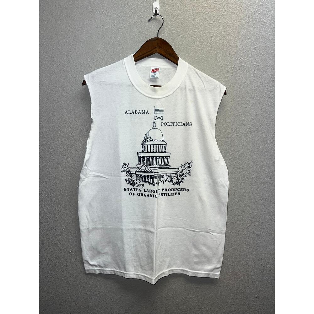 Vintage Politician Shirt Alabama Largest Producers Of Organic Fertilizer Tee VTG